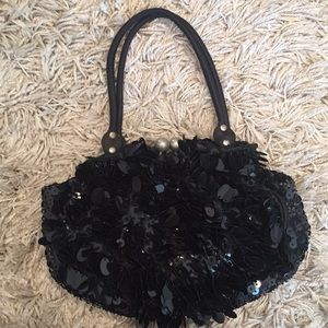 Black Sequin evening bag